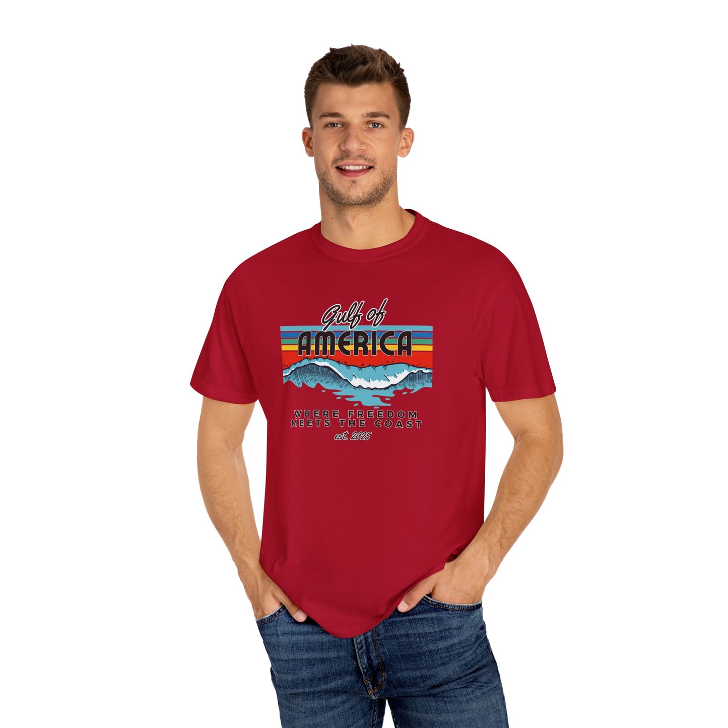 Where Freedom Meets the Coast Retro - Comfort Colors Unisex T-Shirt