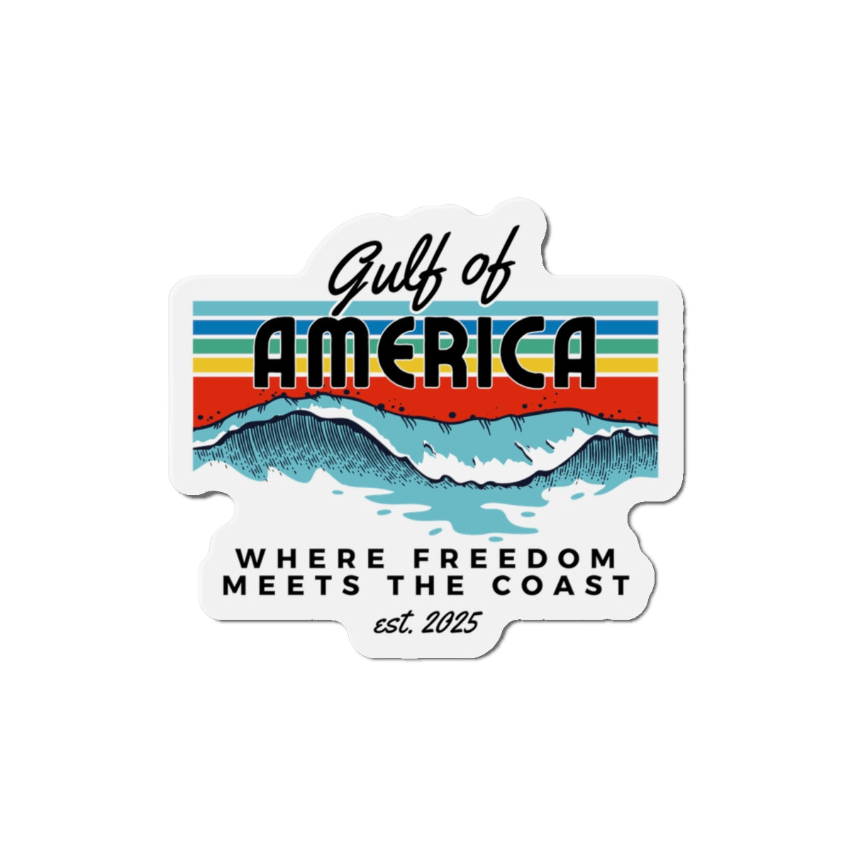 Gulf of America Retro Die-Cut Magnet