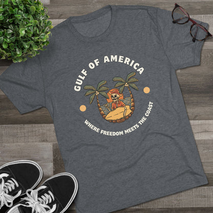 Where Freedom Meets the Coast - Unisex Tri-Blend Crew Tee