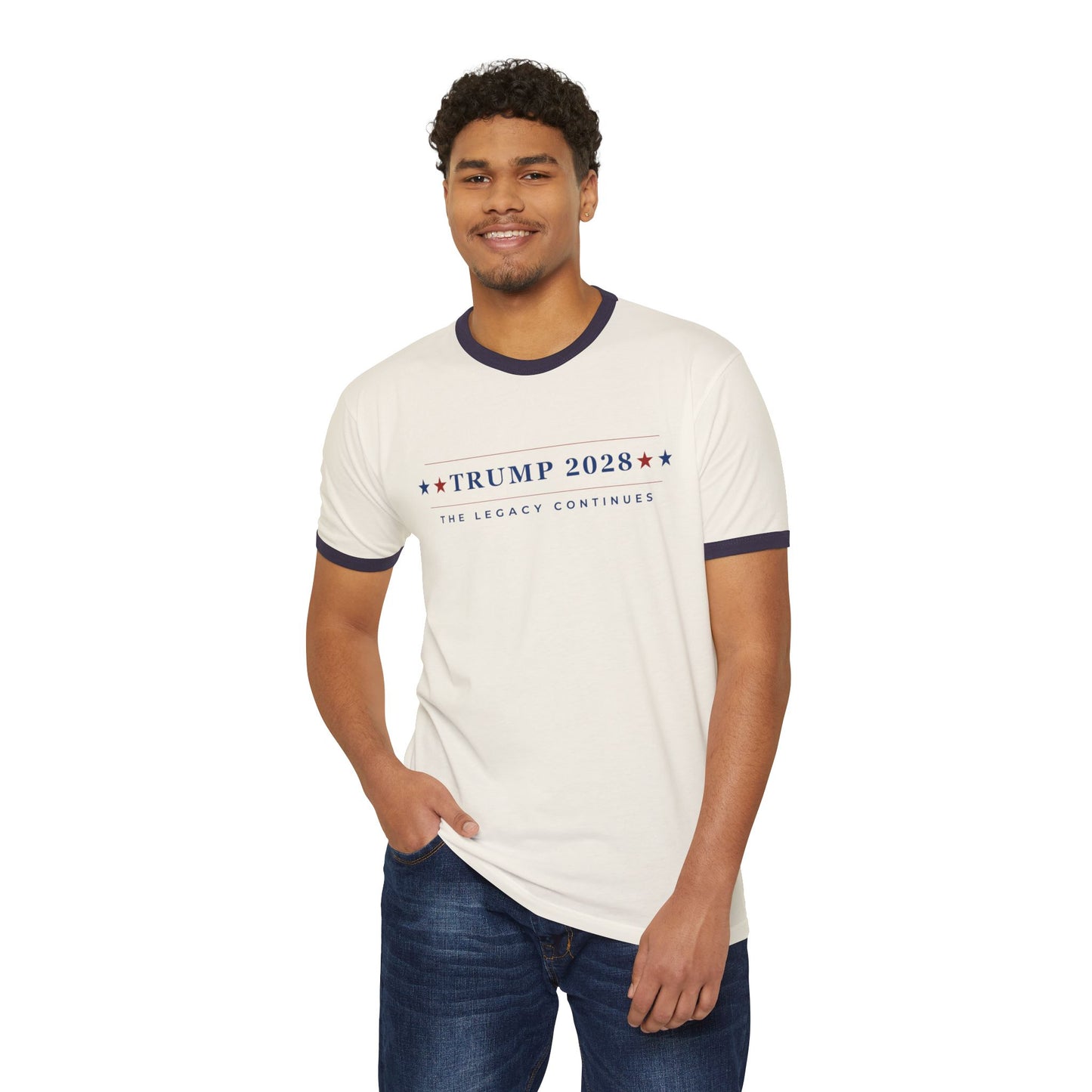 Trump 2028: The Legacy Continues - Unisex Ringer T-Shirt