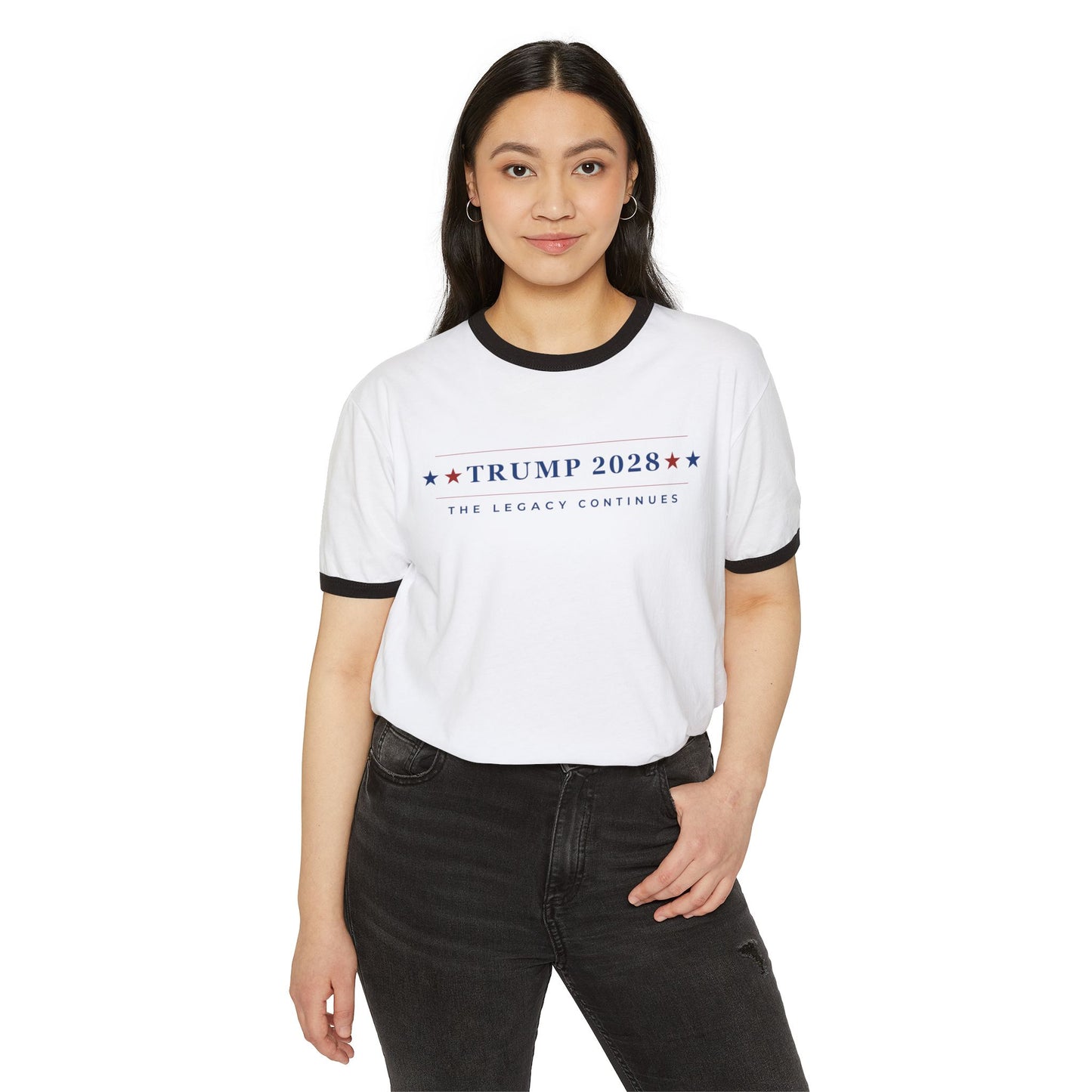 Trump 2028: The Legacy Continues - Unisex Ringer T-Shirt