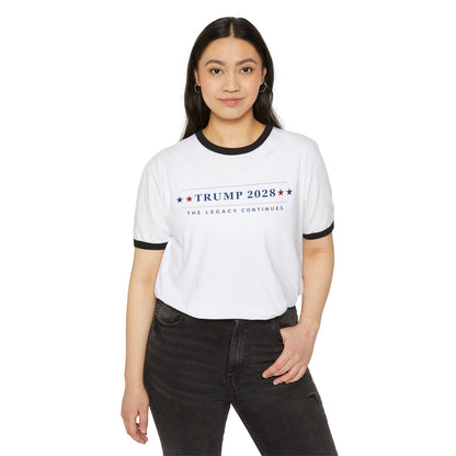 Trump 2028: The Legacy Continues - Unisex Ringer T-Shirt
