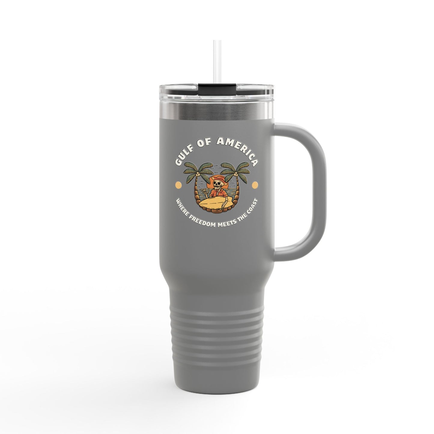 Where Freedom Meets the Coast - Insulated Travel Mug, 40oz