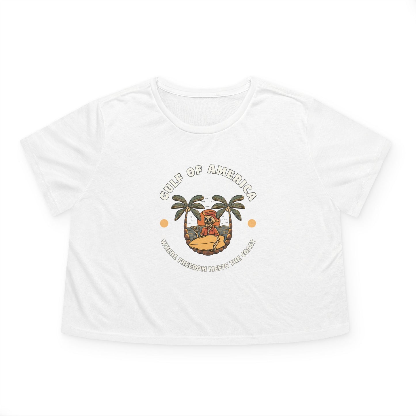 Where Freedom Meets the Coast - Women's Flowy Cropped Tee