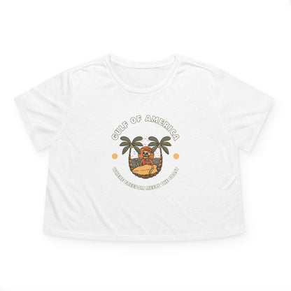 Where Freedom Meets the Coast - Women's Flowy Cropped Tee
