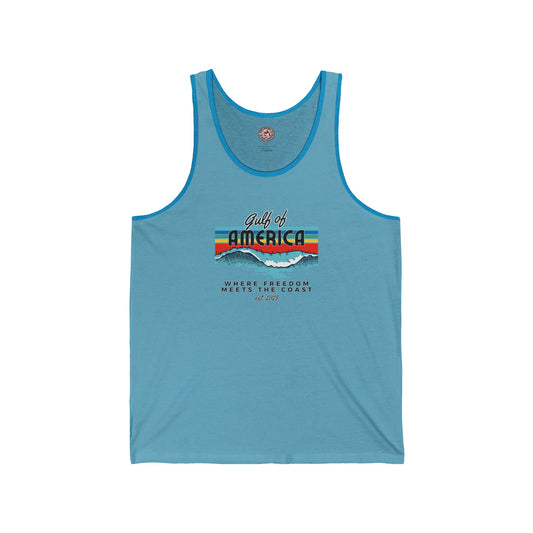 Where Freedom Meets the Coast Retro - Unisex Jersey Tank