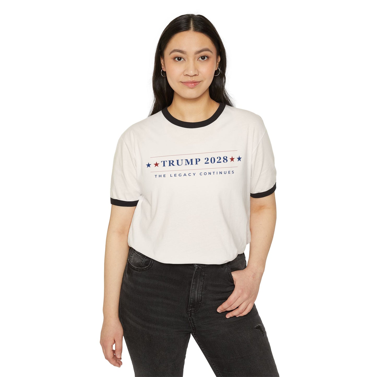 Trump 2028: The Legacy Continues - Unisex Ringer T-Shirt
