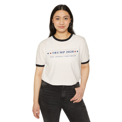 Trump 2028: The Legacy Continues - Unisex Ringer T-Shirt