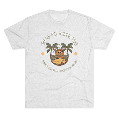 Where Freedom Meets the Coast - Unisex Tri-Blend Crew Tee