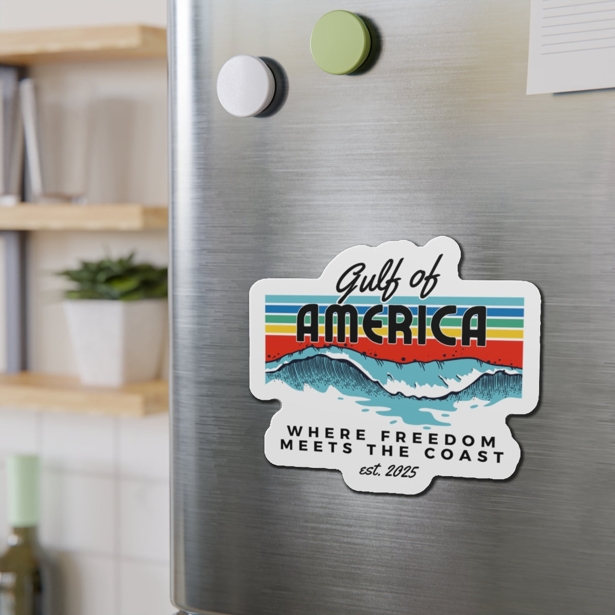 Gulf of America Retro Die-Cut Magnet