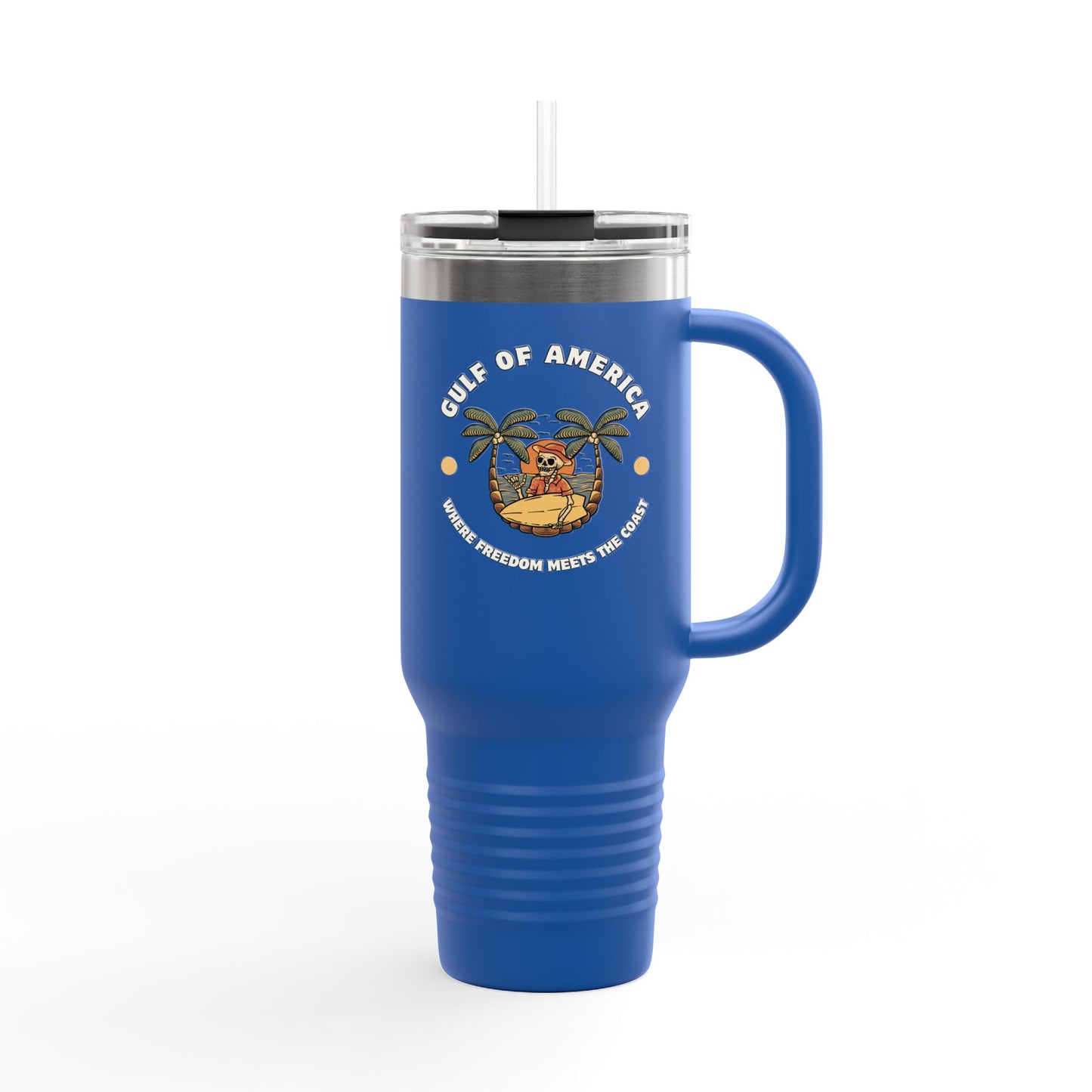 Where Freedom Meets the Coast - Insulated Travel Mug, 40oz