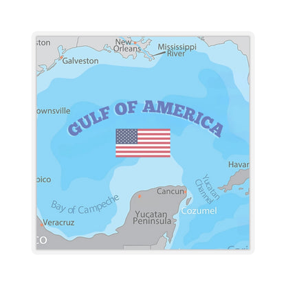 Gulf of America Kiss-Cut Stickers | USA Map Decor |