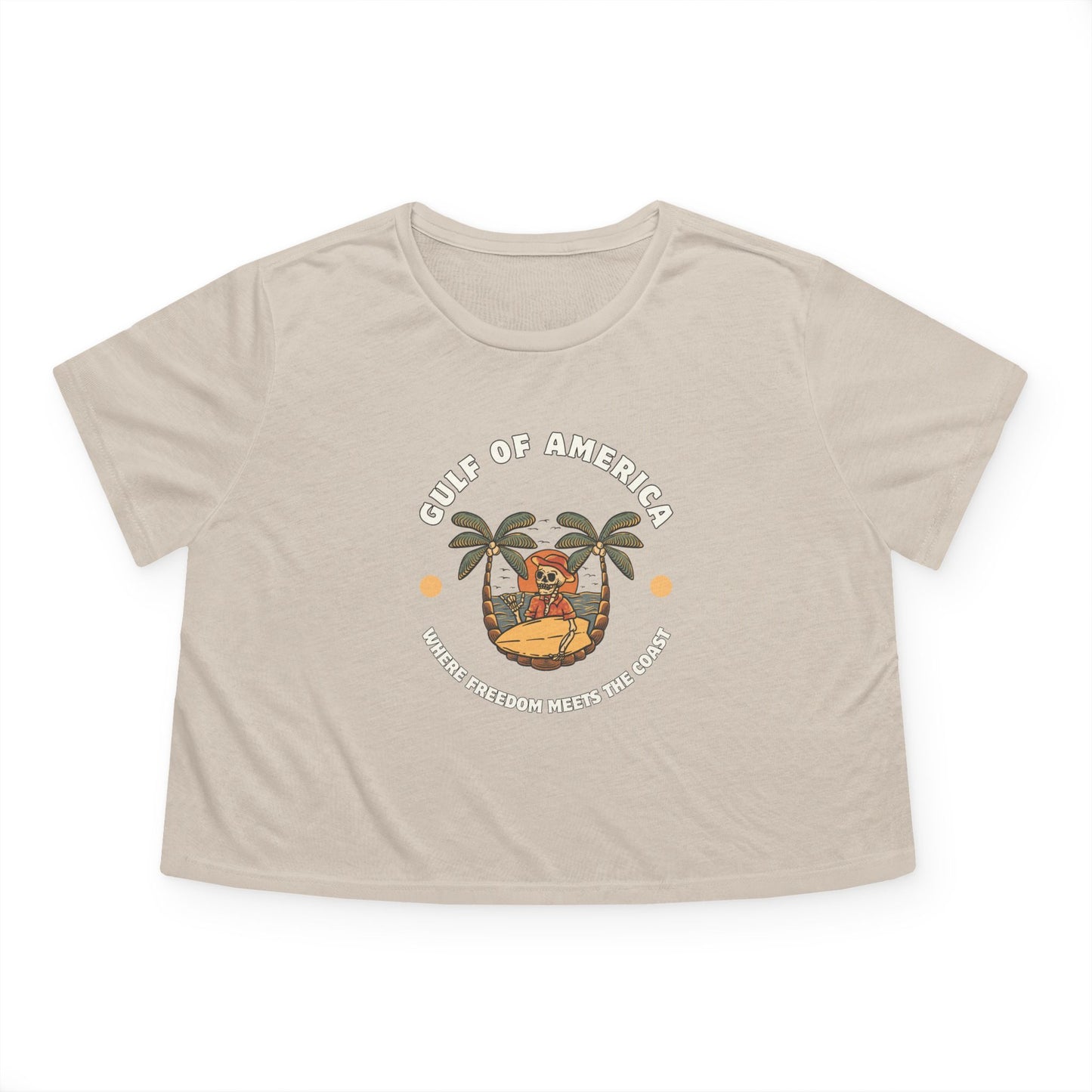 Where Freedom Meets the Coast - Women's Flowy Cropped Tee