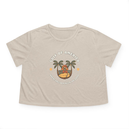 Where Freedom Meets the Coast - Women's Flowy Cropped Tee