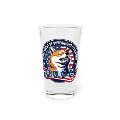 D.O.G.E. 16oz Pint Glass - Fun and Functional Drinkware for DOGE Lovers