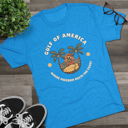 Where Freedom Meets the Coast - Unisex Tri-Blend Crew Tee