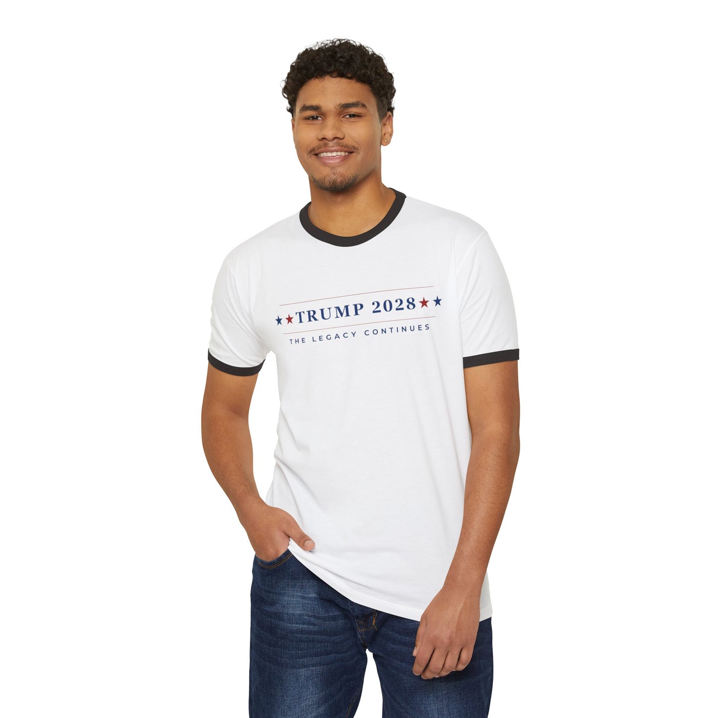 Trump 2028: The Legacy Continues - Unisex Ringer T-Shirt