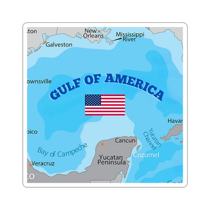 Gulf of America Kiss-Cut Stickers | USA Map Decor |