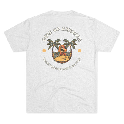 Where Freedom Meets the Coast - Unisex Tri-Blend Crew Tee