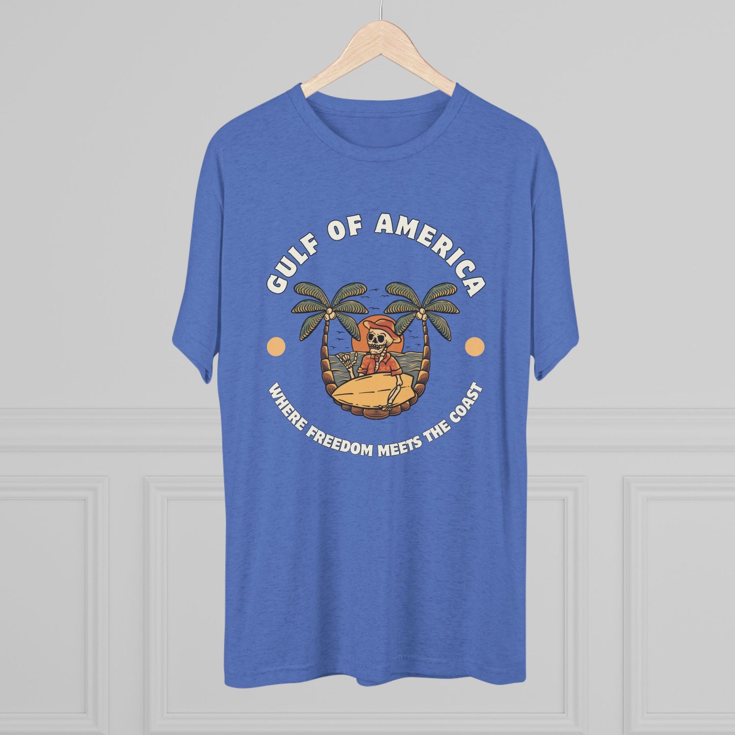 Where Freedom Meets the Coast - Unisex Tri-Blend Crew Tee