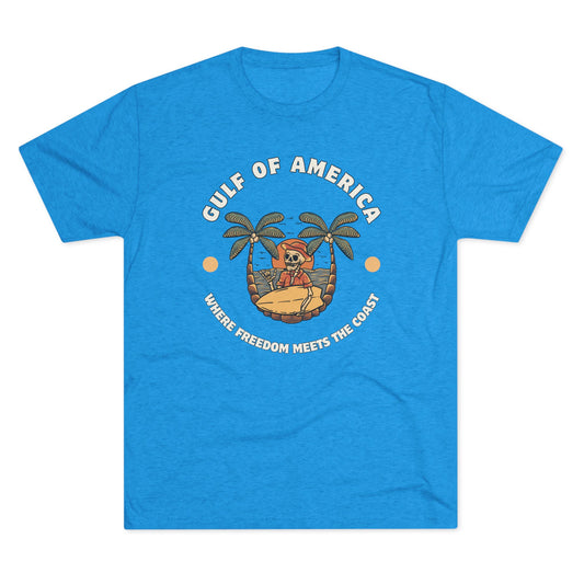 Where Freedom Meets the Coast - Unisex Tri-Blend Crew Tee