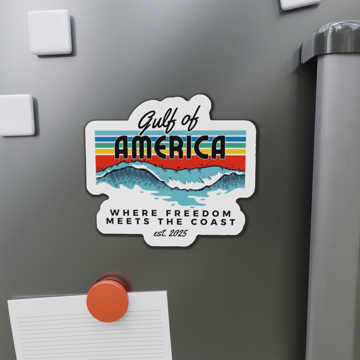 Gulf of America Retro Die-Cut Magnet