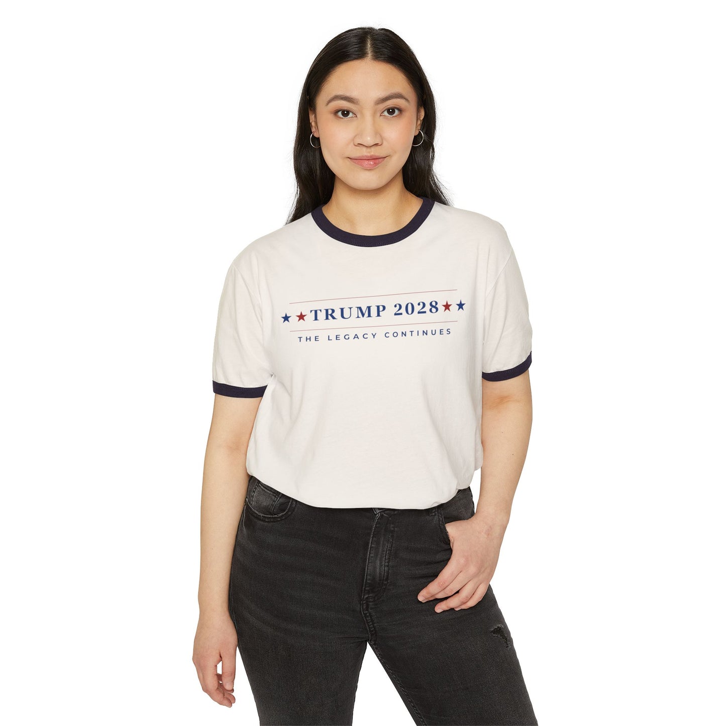 Trump 2028: The Legacy Continues - Unisex Ringer T-Shirt